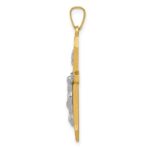 14k Two-tone Polished INRI Crucifix Pendant - Image 2