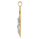 14k Two-tone Polished INRI Crucifix Pendant - Image 2