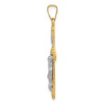 14K Two-tone Polished Inri Crucifix Pendant - Image 2