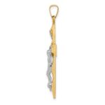 14k Two-tone Polished INRI Crucifix Pendant - Image 2