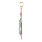 14k Two-tone Polished INRI Crucifix Pendant - Image 2