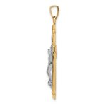 14k Two-tone Polished and Textured INRI Crucifix Pendant - Image 2