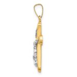 14k Two-tone Polished Rounded Crucifix Pendant - Image 2