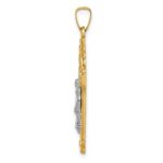 14k Two-tone Polished INRI Crucifix Pendant - Image 2