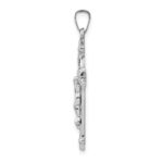 14k White Gold Polished INRI Crucifix Pendant - Image 2