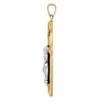 14k Two-tone Polished INRI Crucifix Pendant - Image 2