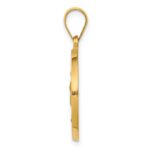 14K Polished and Satin Hollow Spanish Our Lady of Guadalupe Round Medal Pendant - Image 2