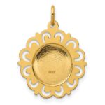 14k Polished and Satin Hollow Spanish Guardian Angel Medal Round Pendant - Image 3