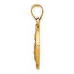 14K Polished and Satin St. Brigid Hollow Medal Pendant - Image 2