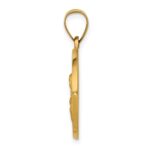 14K Polished and Satin St. Catherine Hollow Medal Pendant - Image 2