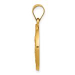 14K Polished and Satin St. Clare Hollow Medal Pendant - Image 2