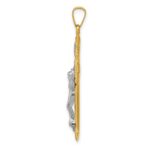 14k and White Rhodium St. Benedict Hollow Medal INRI Crucifix Pendant - Image 2