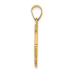 14K Polished and Satin Hollow St. Daniel Medal Round Pendant - Image 2