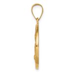 14K Polished and Satin Hollow St. Kateri Medal Round Pendant - Image 2