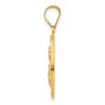 14K Polished and Satin Hollow St. Maria Goretti Medal Round Pendant - Image 2