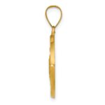 14K Polished and Satin Hollow St. Rocco Medal Round Pendant - Image 2