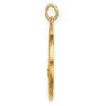 14k Polished and Satin Solid St Florian Medal Round Pendant - Image 2