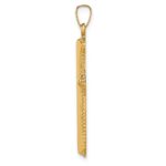 14k Hollow Polished Beaded Edge Cross - Image 2