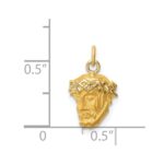 14k Hollow Polished and Satin Small Jesus Medal - Image 4