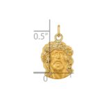 14k Hollow Polished and Satin Small Jesus Medal - Image 4