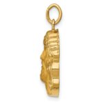 14k Hollow Polished and Satin Medium Jesus Medal - Image 2