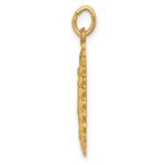 14k Polished and Satin Solid Miraculous Medal Scalloped Edge Oval Pendant - Image 2