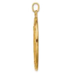 14k Polished and Satin Solid Extra Large Miraculous Medal Oval Pendant - Image 2