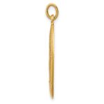 14k Polished and Satin Solid Miraculous Medal Oval Pendant - Image 2