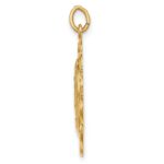 14k Polished and Satin Solid Miraculous Medal Scalloped Edge Oval Pendant - Image 2