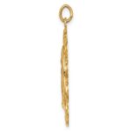14k Polished and Satin Solid Large Miraculous Medal Scalloped Edge Oval Pendant - Image 2
