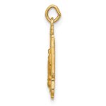 14k Polished and Satin Solid Miraculous Medal Rectangular Pendant - Image 2