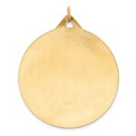 14k Polished and Satin Solid Extra Large St. Christopher Medal Round Pendant - Image 3