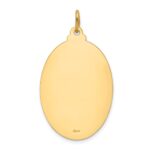 14k Polished and Satin Large Solid St. Christopher Medal Oval Pendant - Image 4