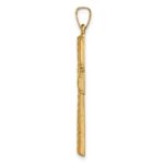 14k Hollow Polished Basketweave Design Latin Cross Pendant - Image 2