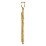 14k Hollow Polished Rope Edge Latin Cross - Image 2