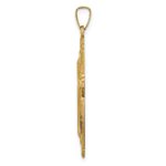 14k Hollow Polished Fleur de Lis Cross Pendant - Image 2