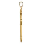14k Hollow Polished Woven Fleur de Lis Cross Pendant - Image 2