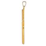 14k Hollow Polished Stripe Design Latin Cross Pendant - Image 2