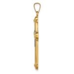 14k Two-tone Hollow Polished Cross with Center Cross Pendant - Image 2