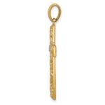 14K and White Rhodium Diamond-cut Cross Pendant - Image 2