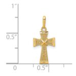 14K Diamond-cut -X- Center Cross Pendant - Image 4