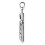 14k White Gold Hollow Crucifix Pendant - Image 2