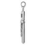 14k White Gold Hollow Crucifix Pendant - Image 2