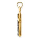 14k Two-tone Hollow Crucifix Pendant - Image 2
