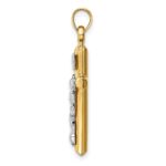 14k Two-tone Hollow Crucifix Pendant - Image 2