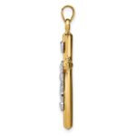 14k Two-tone Hollow Crucifix Pendant - Image 2