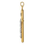14k Two-tone Hollow Crucifix Pendant - Image 2