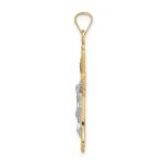 14k Two-tone Polished Solid INRI Crucifix Pendant - Image 2