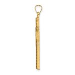 14k Two-tone Polished Hollow Woven Double Cross Pendant - Image 2