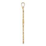 14k Polished and Textured Solid Floral Cross Pendant - Image 2